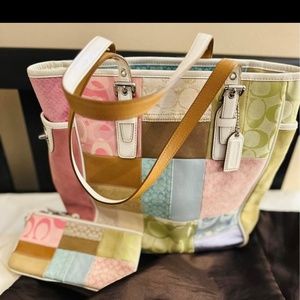 Coach bag & matching wristlet